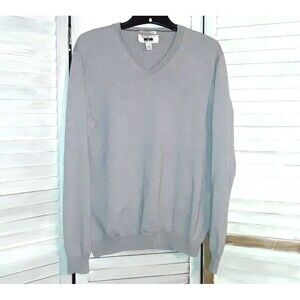Joseph Abboud Men's Pullover Sweater Size XXL Extra Fine Merino Wool Gray